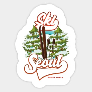 Seoul South Korea Ski logo Sticker